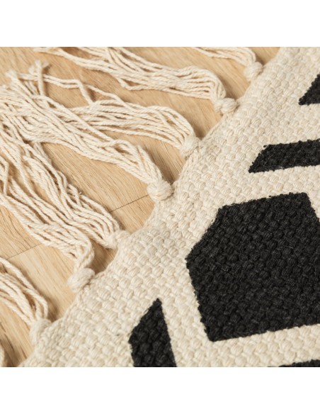 Tapete algodão Rosetto bege - preto Tapete algodão Rosetto bege - preto