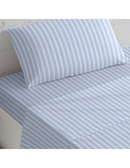 Jogo de lençóis algodão percal Raya Marsella azul indigo