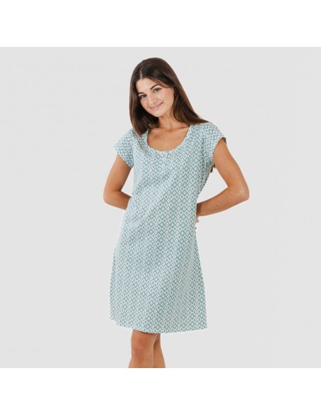 Vestido algodão Bianca verde menta Vestido algodão Bianca verde menta