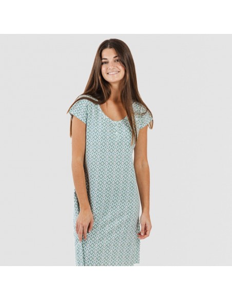 Vestido algodão Bianca verde menta Vestido algodão Bianca verde menta