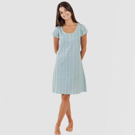 Vestido algodão Bianca verde menta