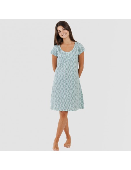 Vestido algodão Bianca verde menta Vestido algodão Bianca verde menta