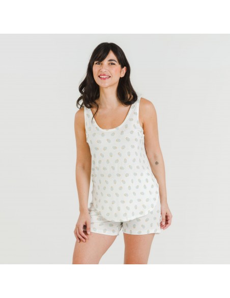 Pijama alças mulher viscosa Spring verde tiffany Pijama alças mulher viscosa Spring verde tiffany