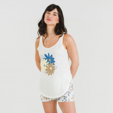 Pijama curto algodão Arauz indigo