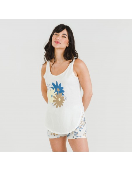 Pijama curto algodão Arauz indigo Pijama curto algodão Arauz indigo