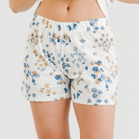 Pijama curto algodão Arauz indigo