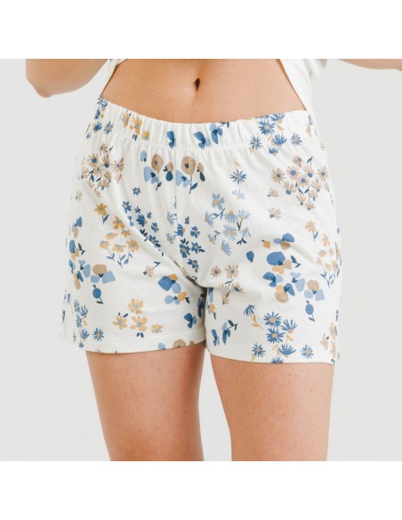 Pijama curto algodão Arauz indigo Pijama curto algodão Arauz indigo