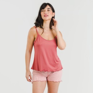 Pijama alças mulher soft Raya Aliena marsala