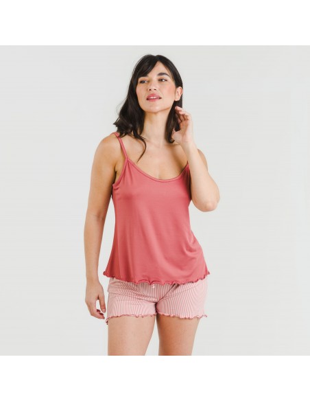 Pijama alças mulher soft Raya Aliena marsala