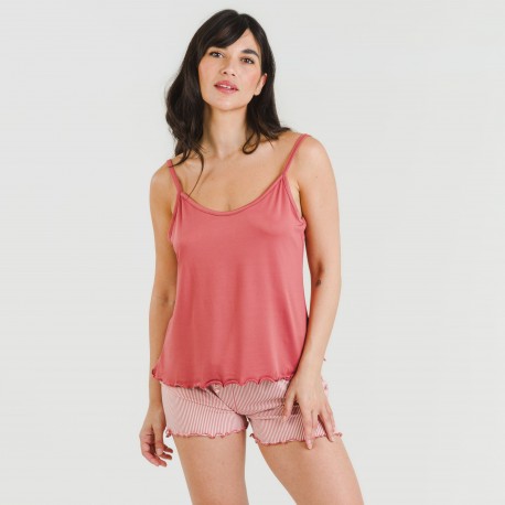 Pijama alças mulher soft Raya Aliena marsala