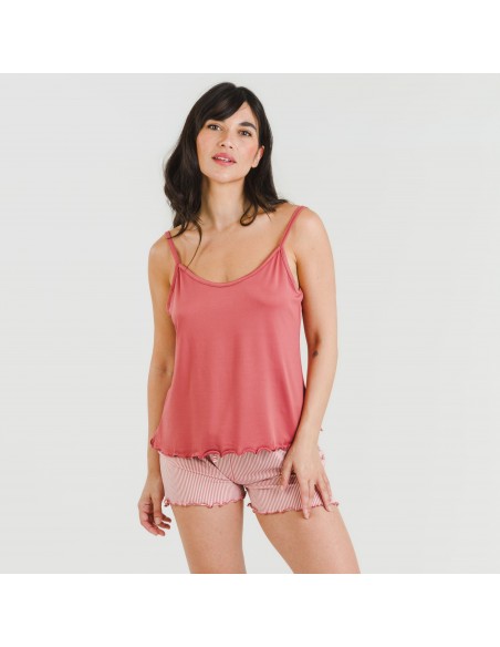 Pijama alças mulher soft Raya Aliena marsala