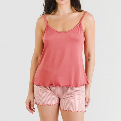 Pijama alças mulher soft Raya Aliena marsala