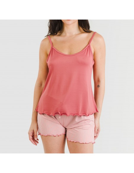 Pijama alças mulher soft Raya Aliena marsala