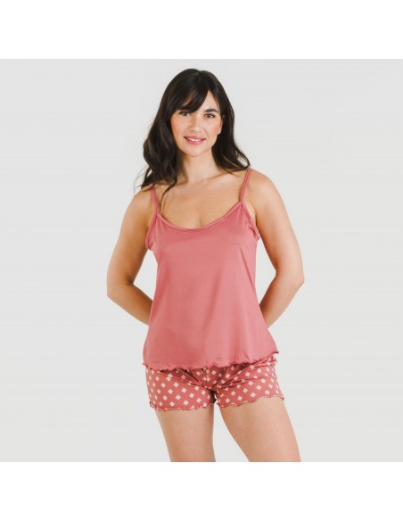 Pijama alças mulher soft Missy marsala