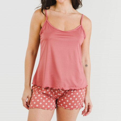 Pijama alças mulher soft Missy marsala