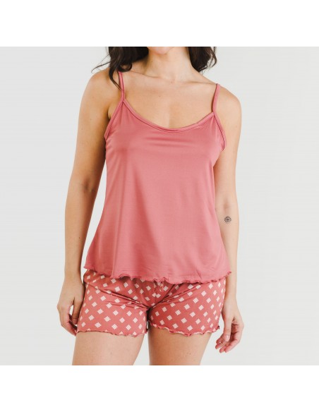 Pijama alças mulher soft Missy marsala