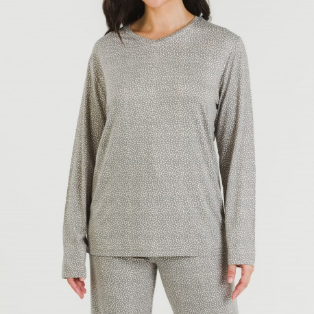 pijama mulher soft Lolenda cinza marengo