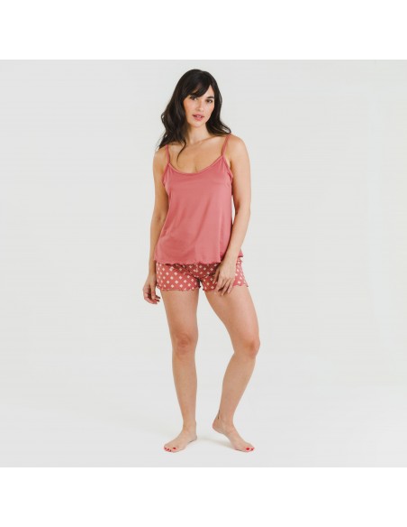 Pijama alças mulher soft Missy marsala