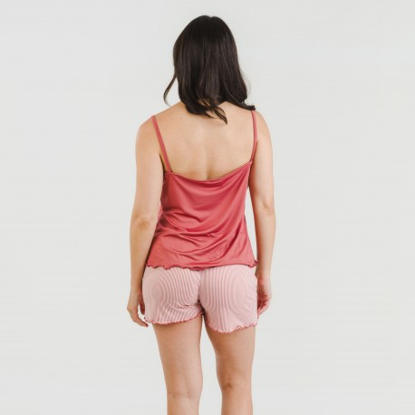Pijama alças mulher soft Raya Aliena marsala