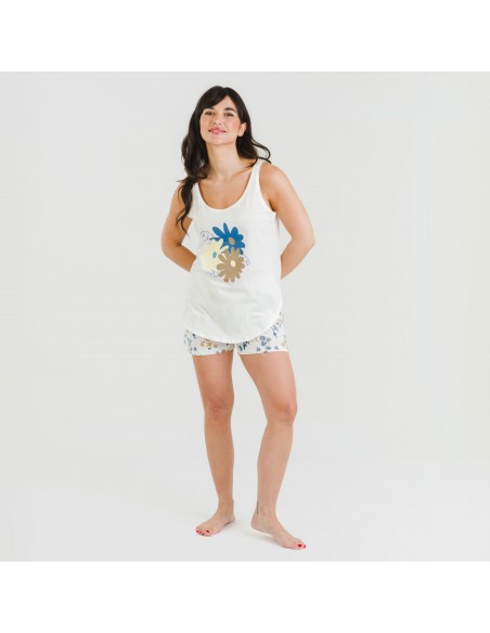 Pijama curto algodão Arauz indigo Pijama curto algodão Arauz indigo