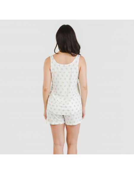 Pijama alças mulher viscosa Spring verde tiffany Pijama alças mulher viscosa Spring verde tiffany