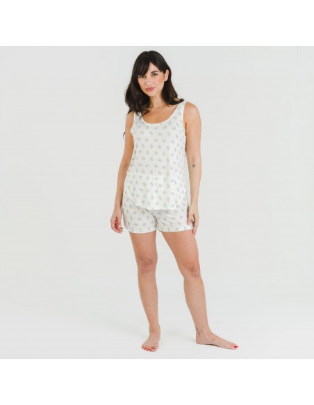 Pijama alças mulher viscosa Spring verde tiffany Pijama alças mulher viscosa Spring verde tiffany