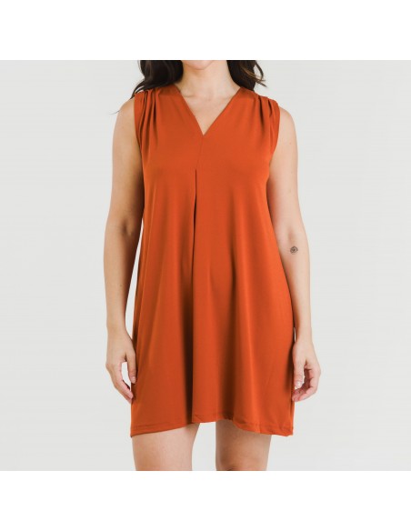 Vestido curto crepe liso Vestido curto crepe liso