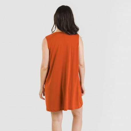 Vestido curto crepe liso