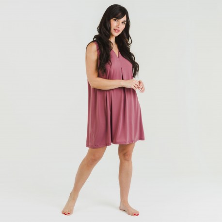 Vestido curto crepe liso