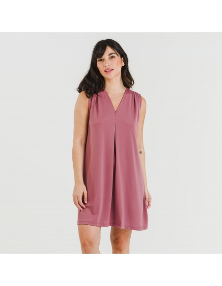 Vestido curto crepe liso Vestido curto crepe liso