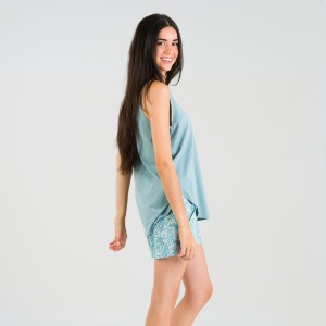 Pijama curto algodão Hera verde azulado 2