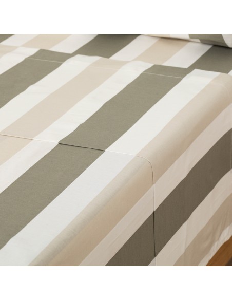 Jogo de lençóis algodão Raya Calcuta verde seco Jogo de lençóis algodão Raya Calcuta verde seco