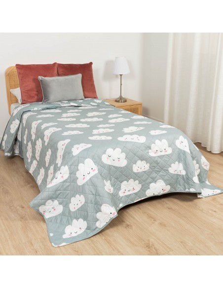 Colcha bouti Habana azul celeste