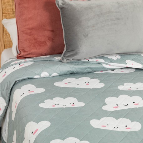 Colcha bouti Habana azul celeste