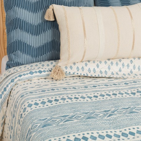 Colcha bouti Zorione azul indigo