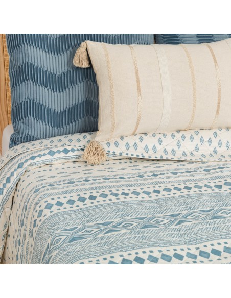 Colcha bouti Zorione azul indigo