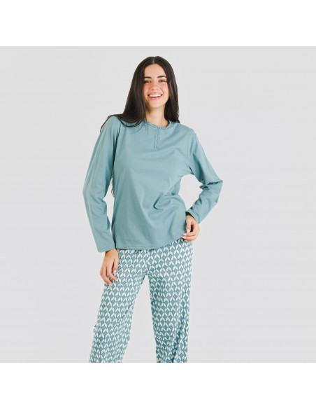 Pijama algodão Alino azul indigo Pijama algodão Alino azul indigo