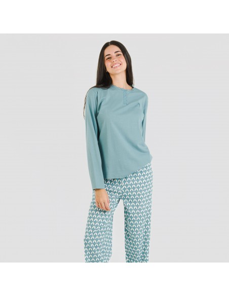 Pijama algodão Alino azul indigo Pijama algodão Alino azul indigo