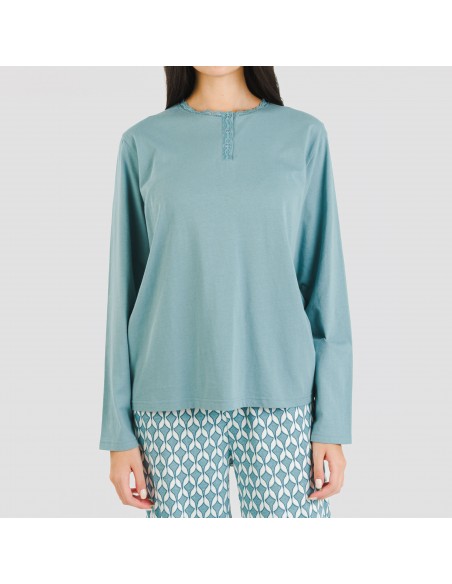 Pijama algodão Alino azul indigo Pijama algodão Alino azul indigo