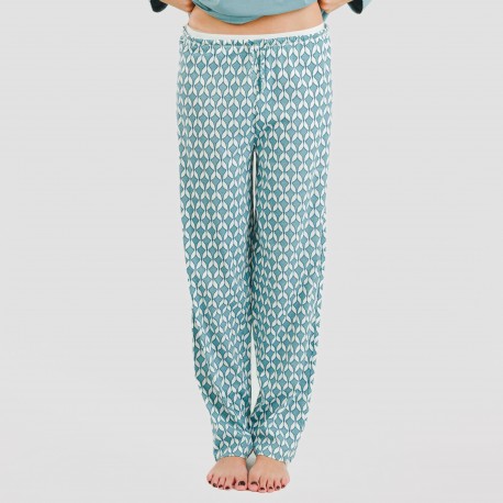 Pijama algodão Alino azul indigo