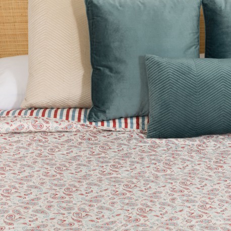 Colcha bouti Campiña azul indigo