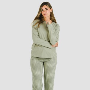 Pijama algodão Raya Beatrice verde caça