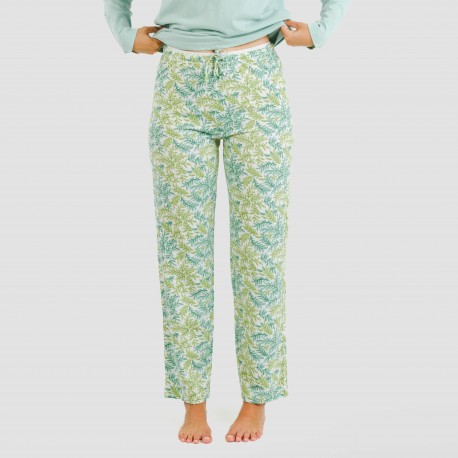Pijama algodão Zafra verde azulado