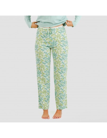 Pijama algodão Zafra verde azulado