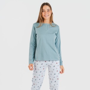 Pijama algodão Marquitos verde azulado 2