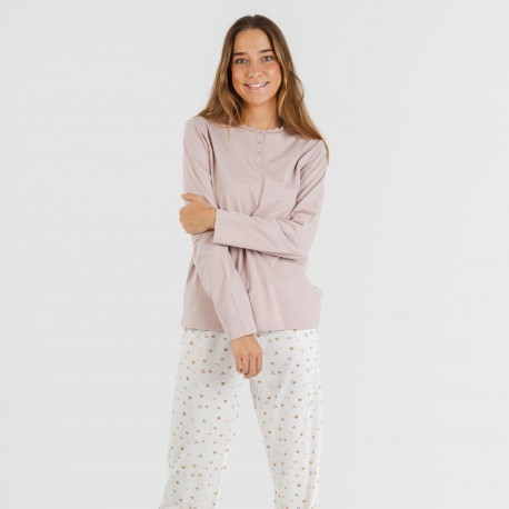Pijama algodão Isita malva