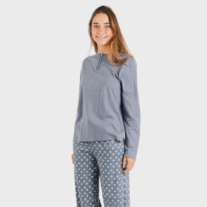 Pijama algodão Summer azul azafata