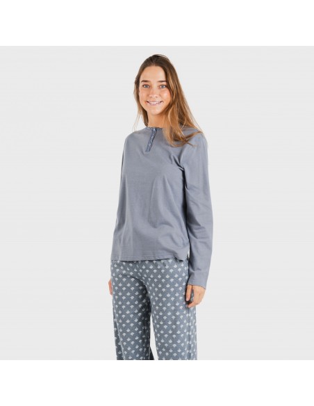 Pijama algodão Summer azul azafata