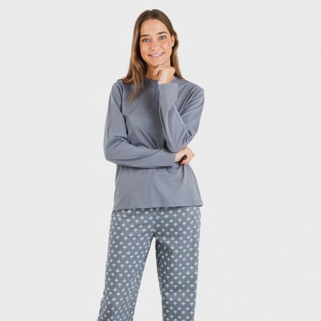 Pijama algodão Summer azul azafata