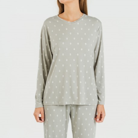 Pijama mulher soft Baby verde caça